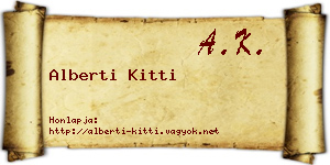 Alberti Kitti névjegykártya